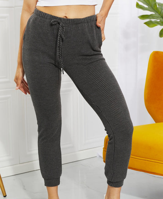 Easy Living Ribbed Joggers - Bella Lia Boutique