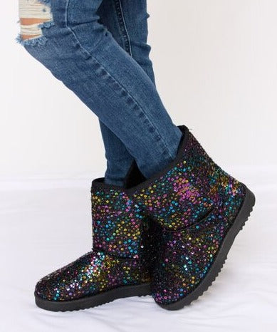 Sequin Thermal Flat Boots