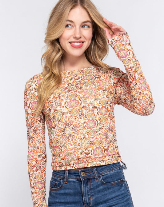 Gianna Ruched Long Sleeve Top