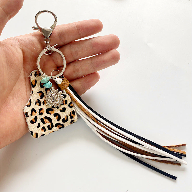 Turquoise Fringe Keychain