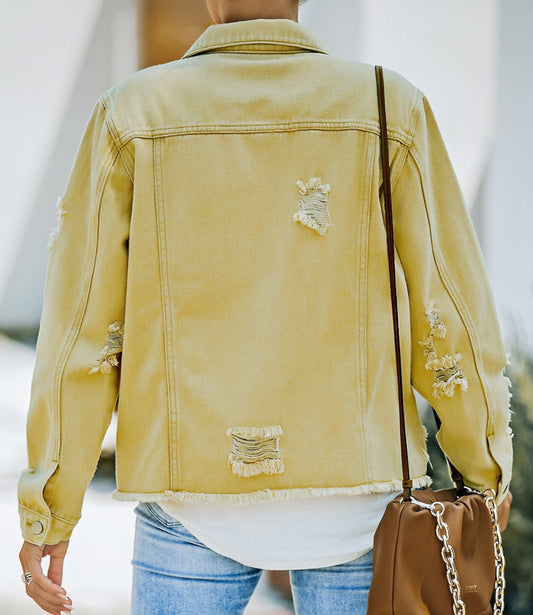 Above It All Distressed Denim Jacket | Multiple Colors