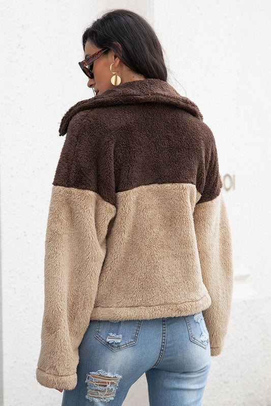 Falling Two-Tone Fuzzy Jacket