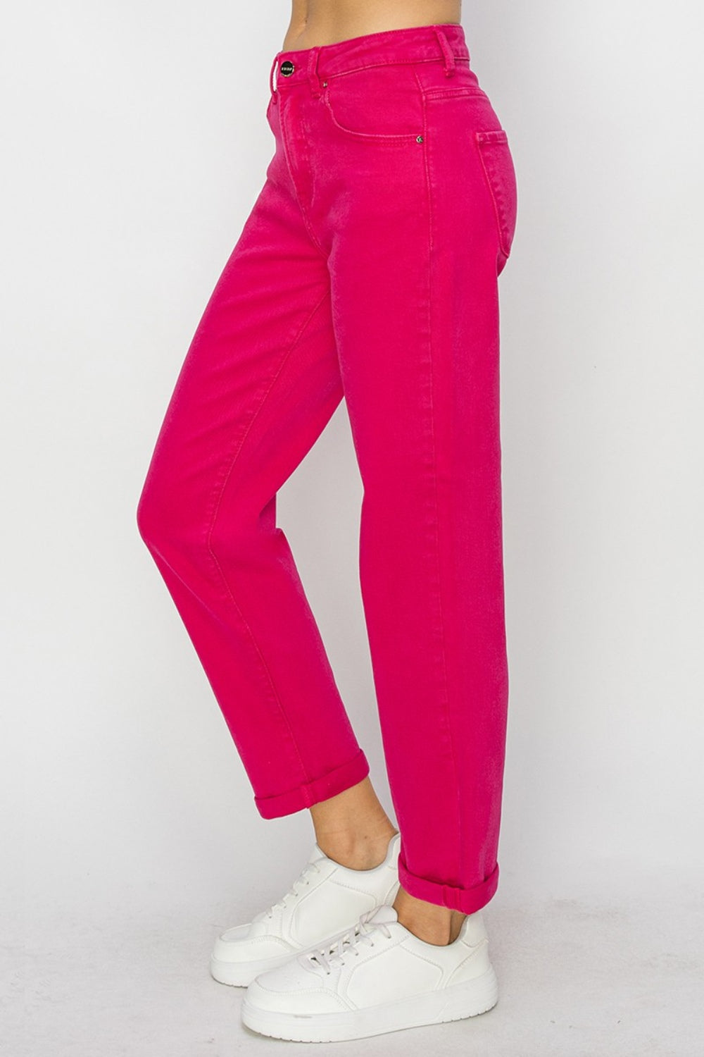 Hot Pink High-Waist Straight Jeans | Risen