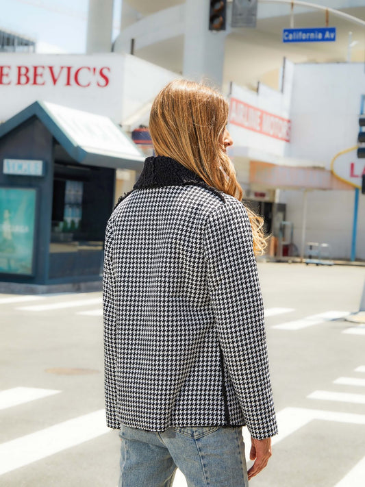 Full of Class Houndstooth Open Front Jacket