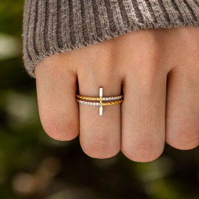 Cross Sterling Silver Ring