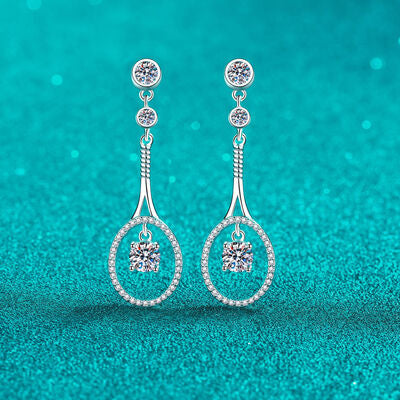 Moissanite Sterling Silver Drop Earrings