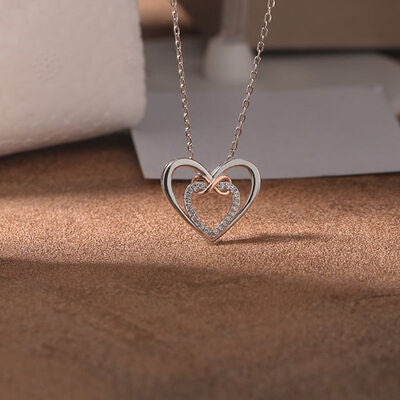 Heart Inlaid Sterling Silver Necklace
