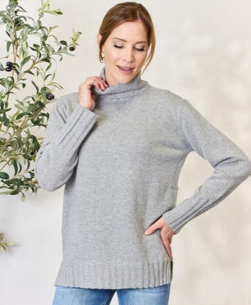 Modern Swerve Turtleneck Sweater