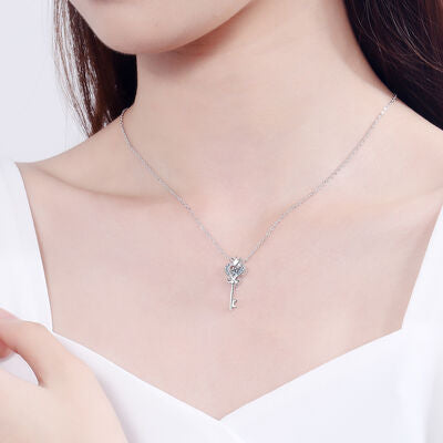 Key Moissanite Sterling Silver Necklace