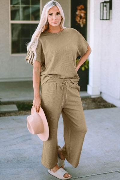 Textured Top & Pants Set | Multiple Colors