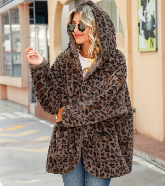 Leopard Hooded Coat