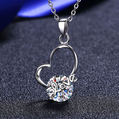 Moissanite Heart Sterling Silver Necklace