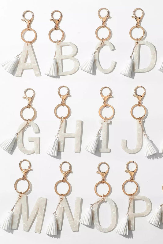 Tasseled Initial Key Chain - Bella Lia Boutique