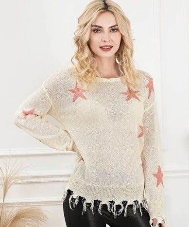 Star Fringe Sweater