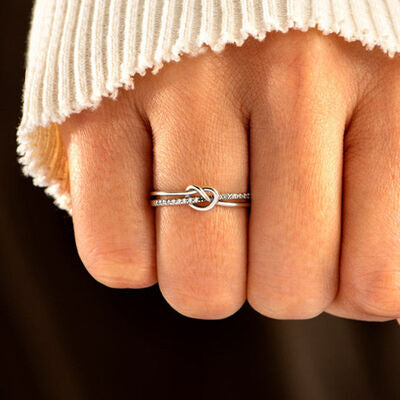 Sterling Silver Double-Layered Knot Ring