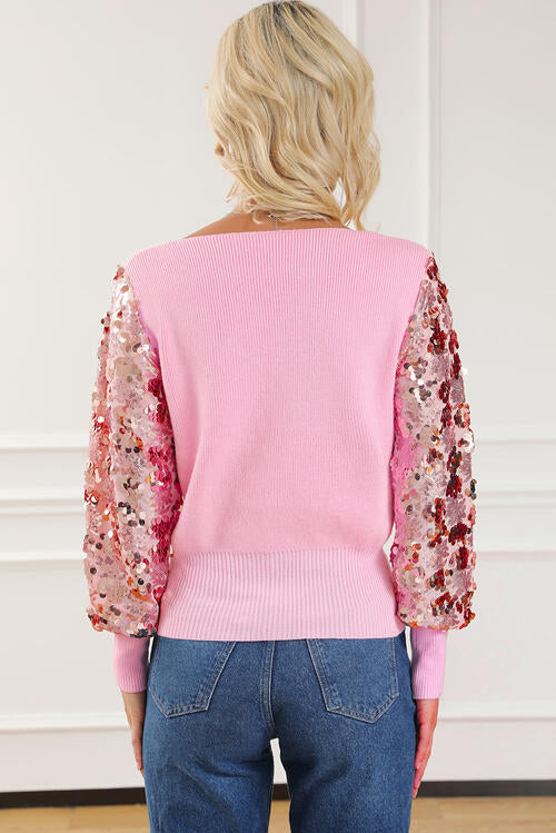 Carnation Sequin Sweater