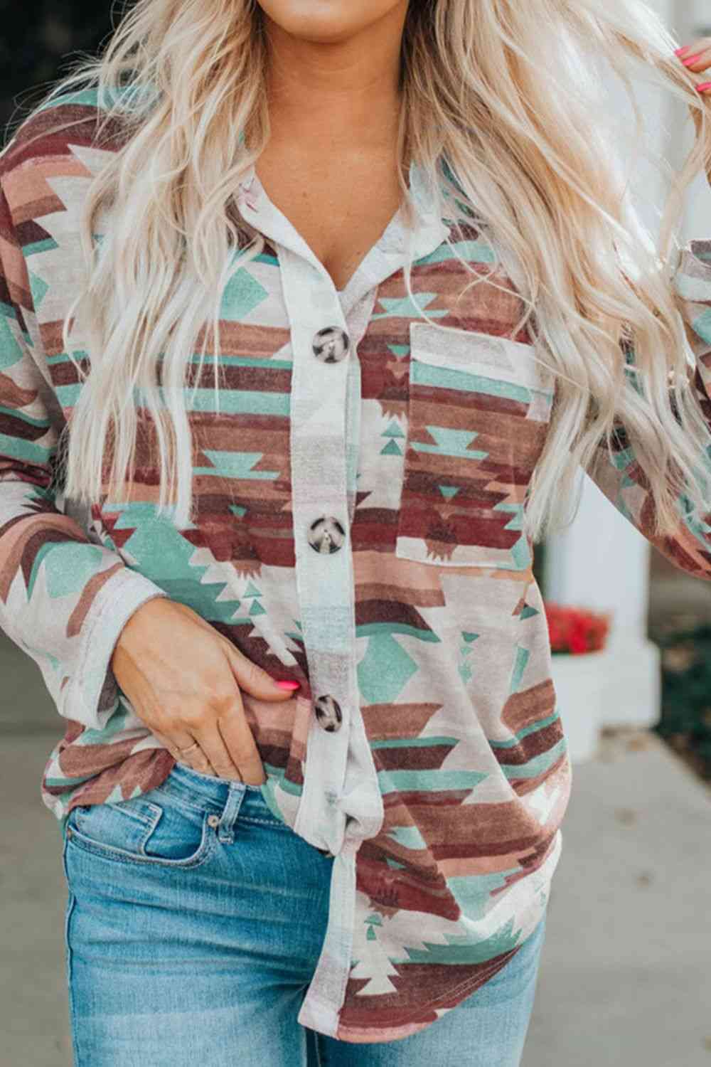 Aztec Button-Up Top