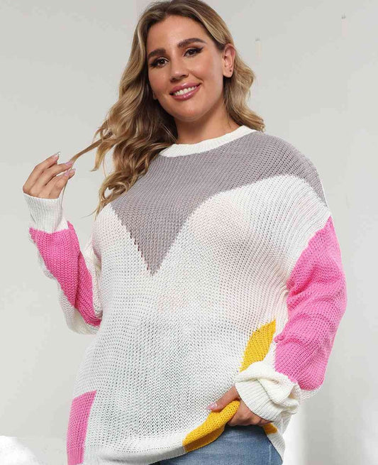 80's Color Block Sweater | Curvy
