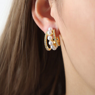 Pearl Hoop Earrings