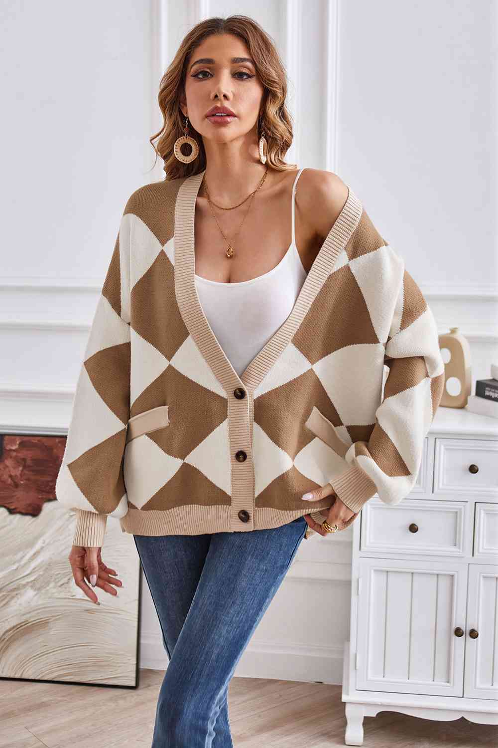 Geometric Lantern Cardigan | Multiple Colors