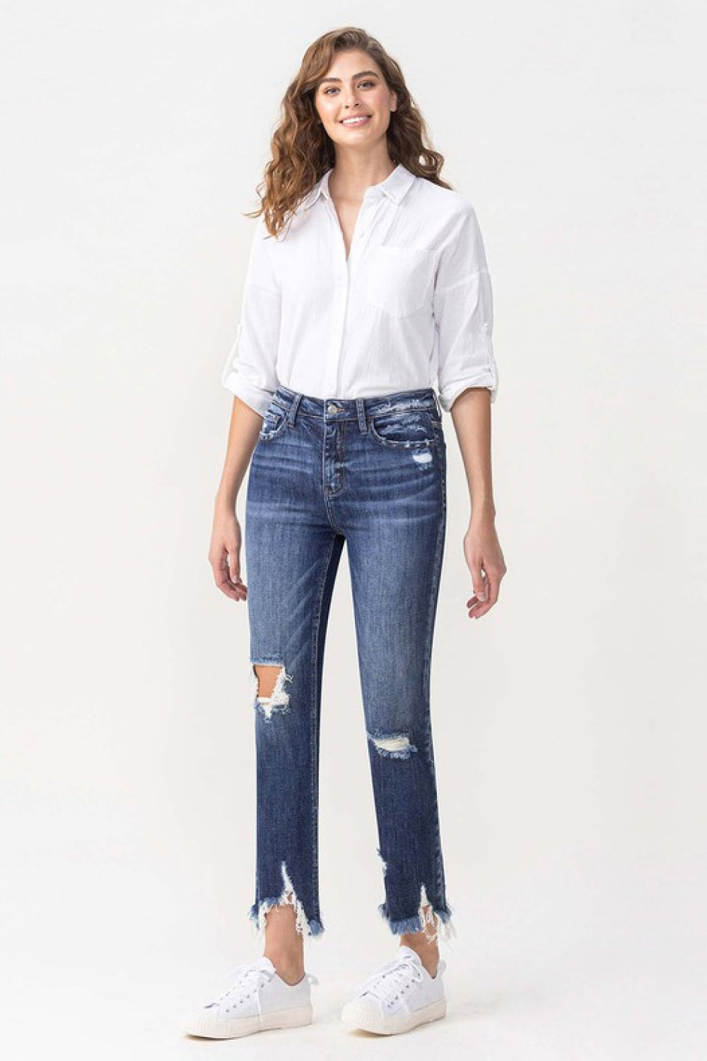 Jackie High Rise Cropped Straight Jeans | Lovervet