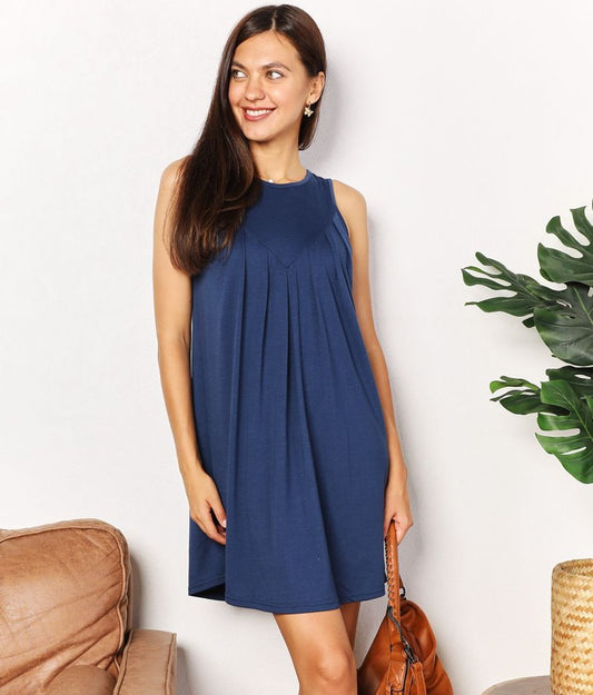Deep Diving Sleeveless Mini Dress