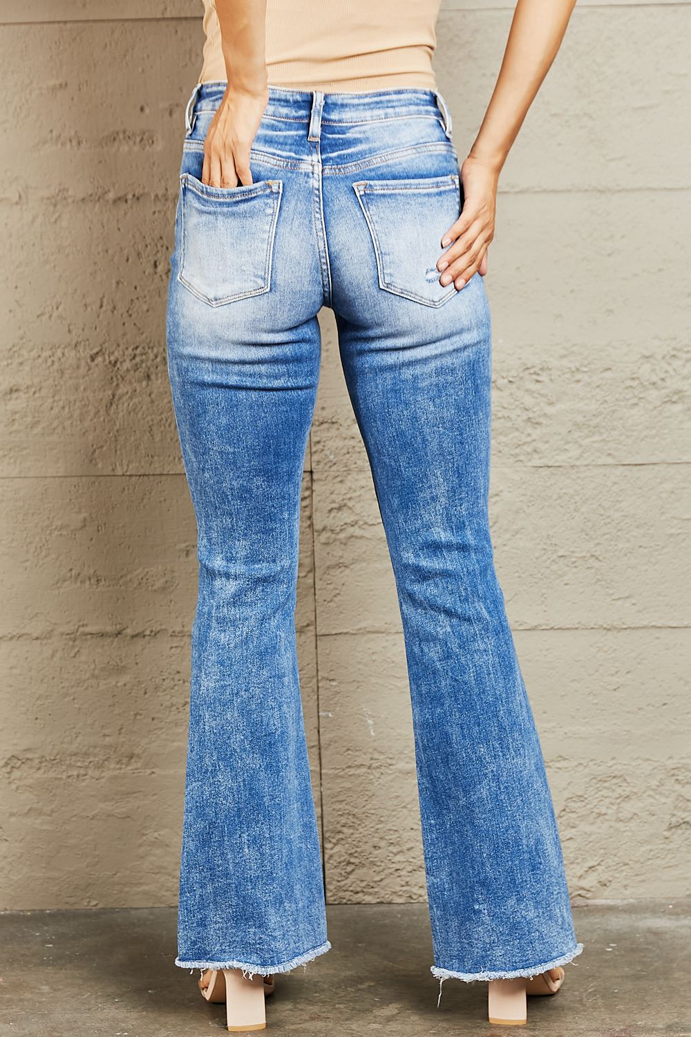 Izzie Mid-Rise Bootcut Jeans | Bayeas