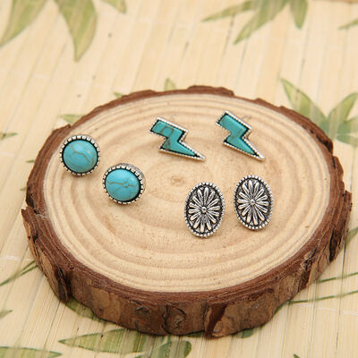 Turquoise Stud Earrings | Set of 3