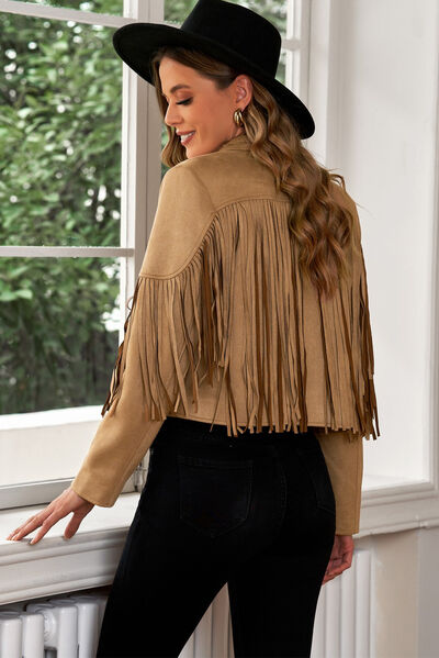 Fringe Lapel Cropped Blazer