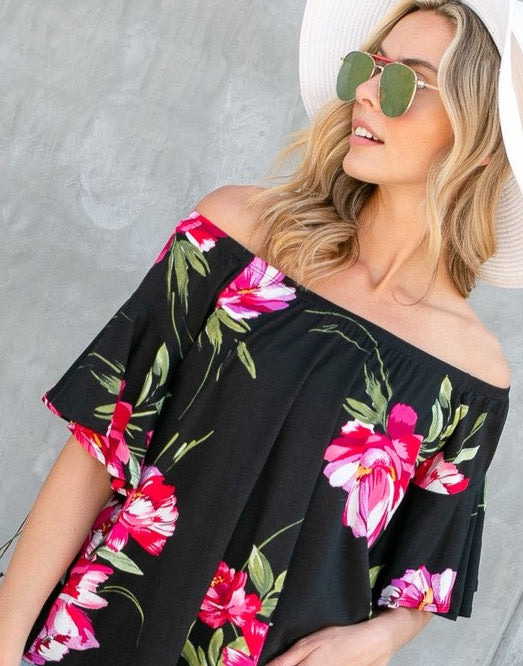 On Vacay Off-Shoulder Top | Curvy