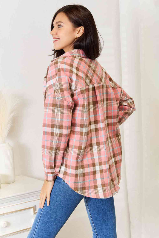 Loving the Plaid Long Sleeve Button-Up Top