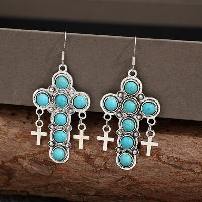 Turquoise Cross Earrings