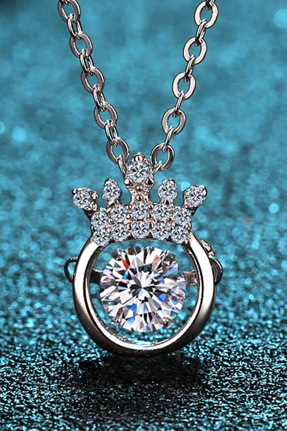Diamond Princess Moissanite Sterling Silver Necklace
