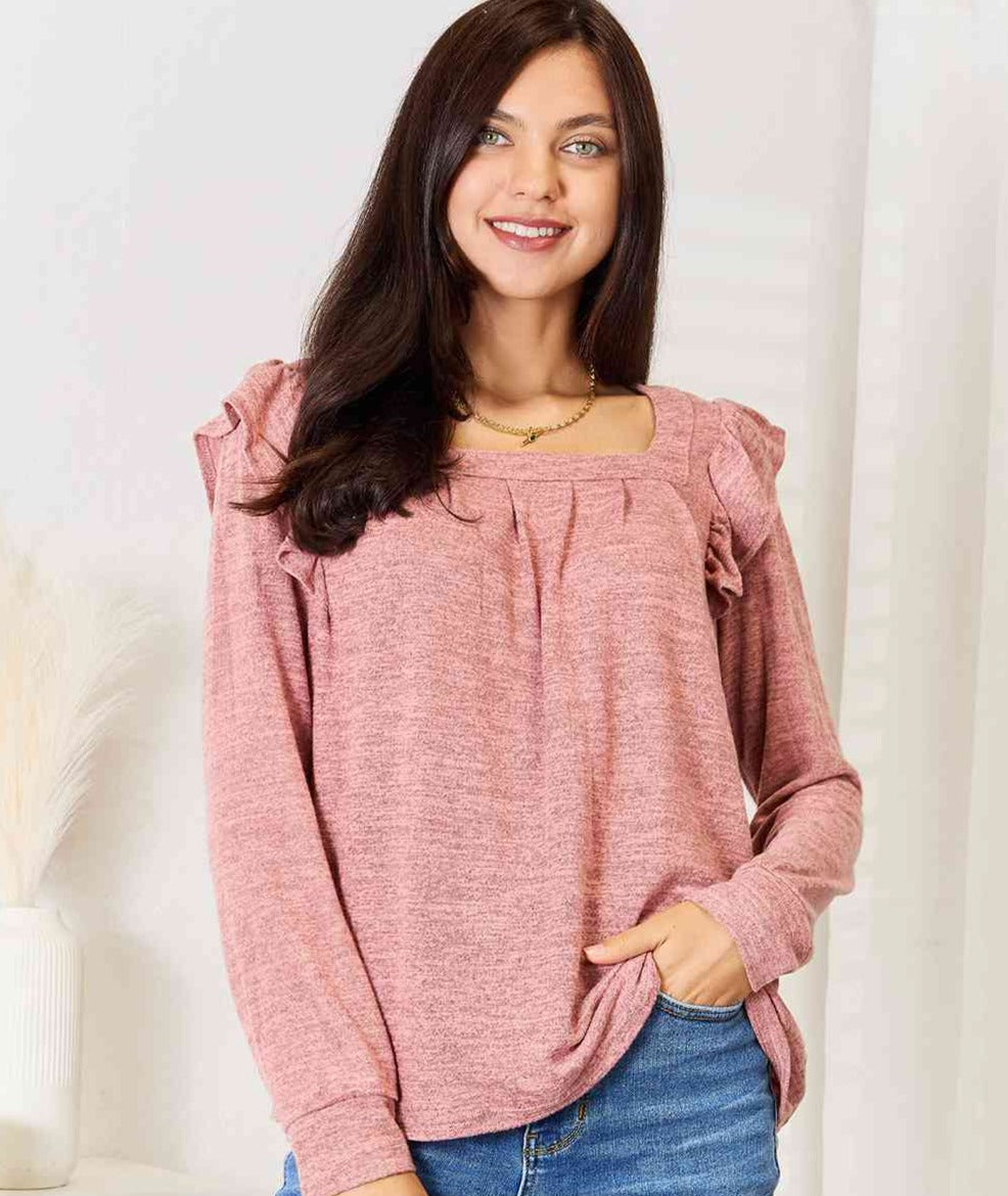 Ruffle Long Sleeve Top