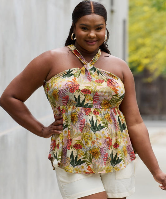 Floral Halter Top | Green