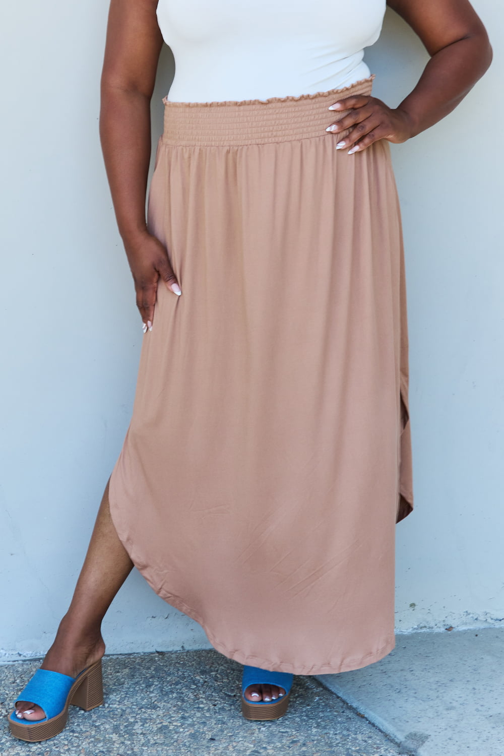 Comfort Princess High Waist Maxi Skirt | Tan