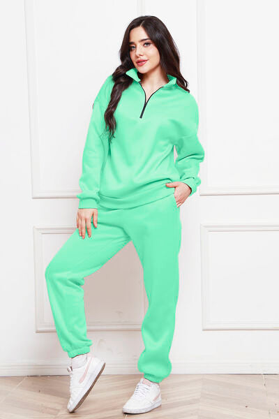 Brighten Up Half-Zip Sweatshirt & Pants Set | Multiple Colors