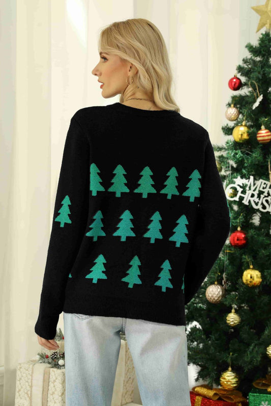 Christmas Tree Ribbed Sweater
