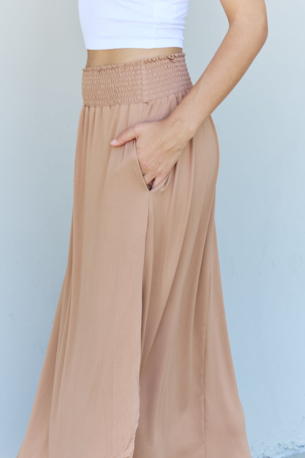 Comfort Princess High Waist Maxi Skirt | Tan