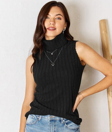 Back to the Basics Ribbed Turtleneck Tank