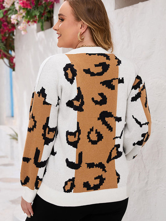Leopard V-Neck Sweater | Curvy