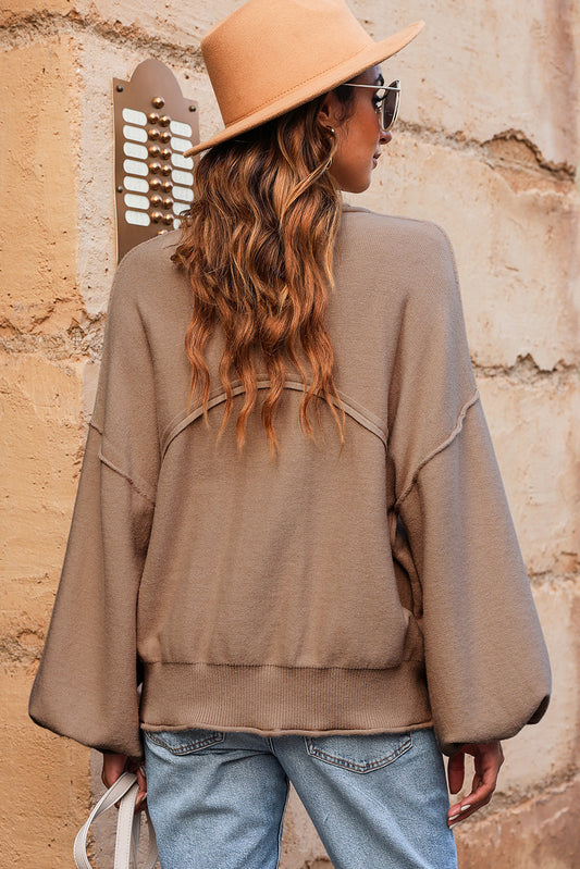 Camel Dropped Shoulder Sweater