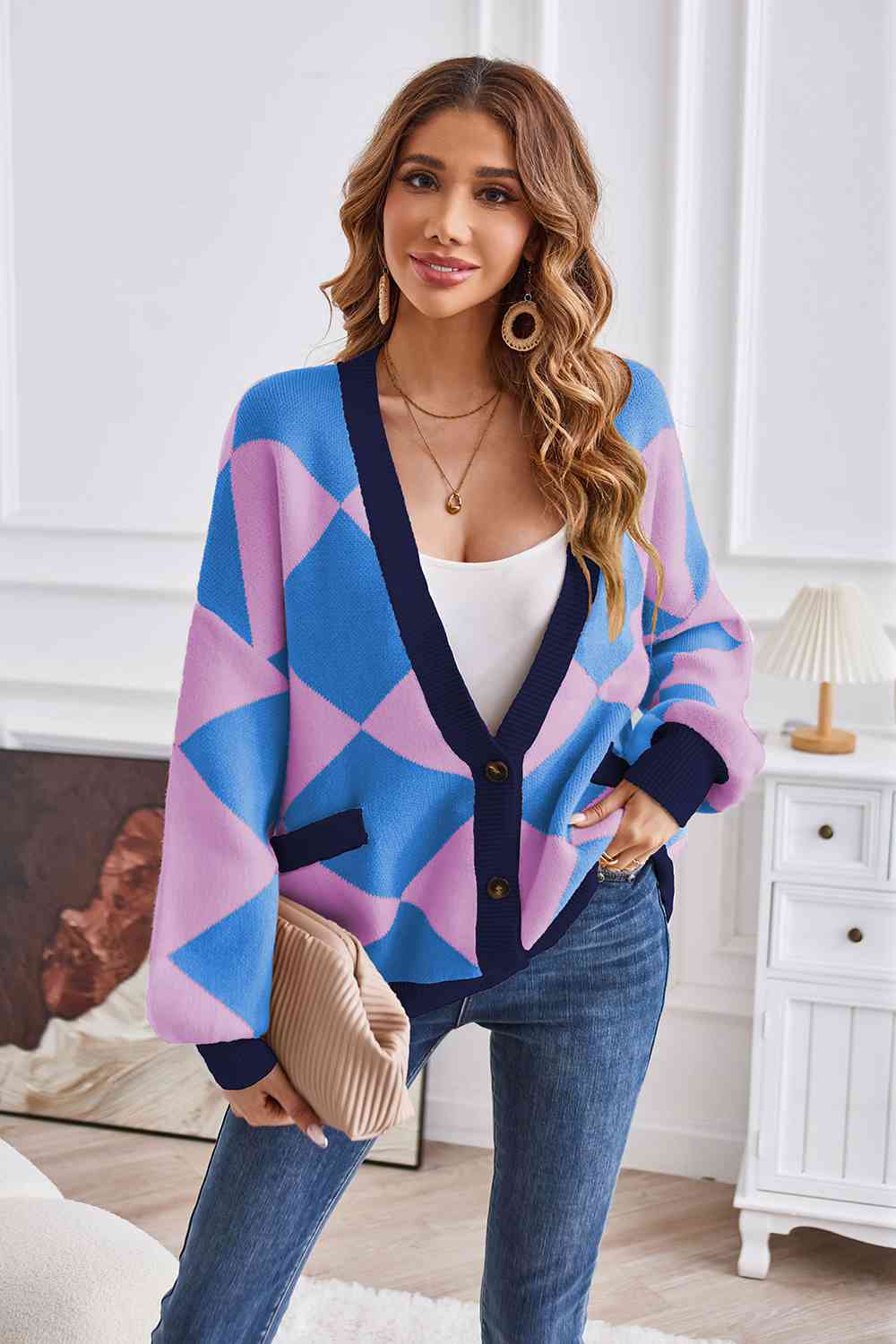 Geometric Lantern Cardigan | Multiple Colors