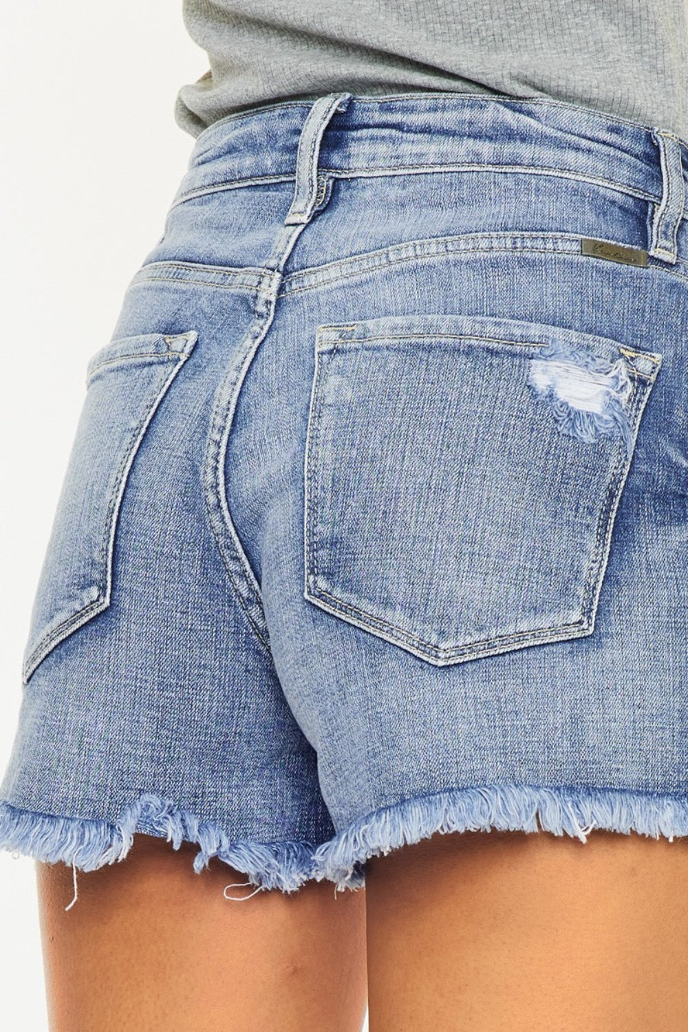 Dazed Distressed Raw Hem Denim Shorts | Kancan