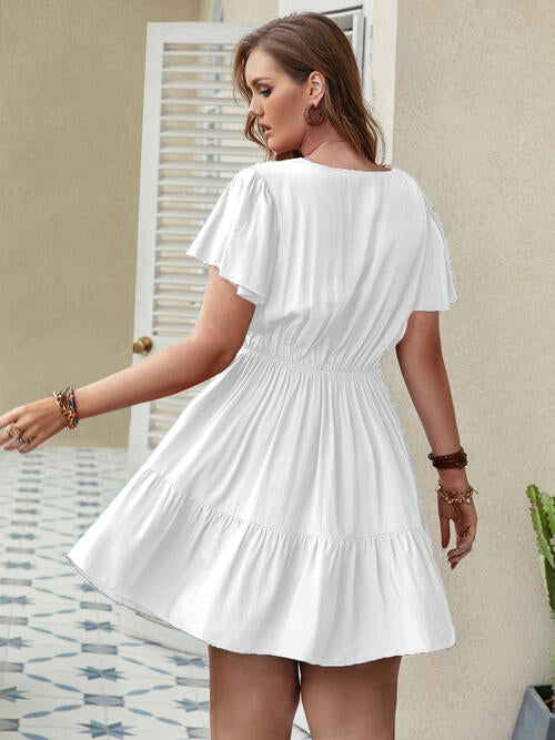 Dreaming Ruffle V-Neck Dress | Curvy