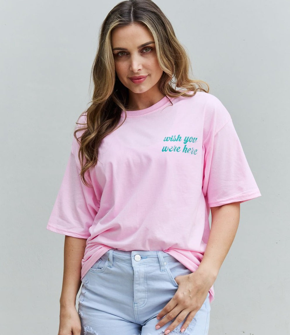 Wish You Were Here Oversized Graphic Tee