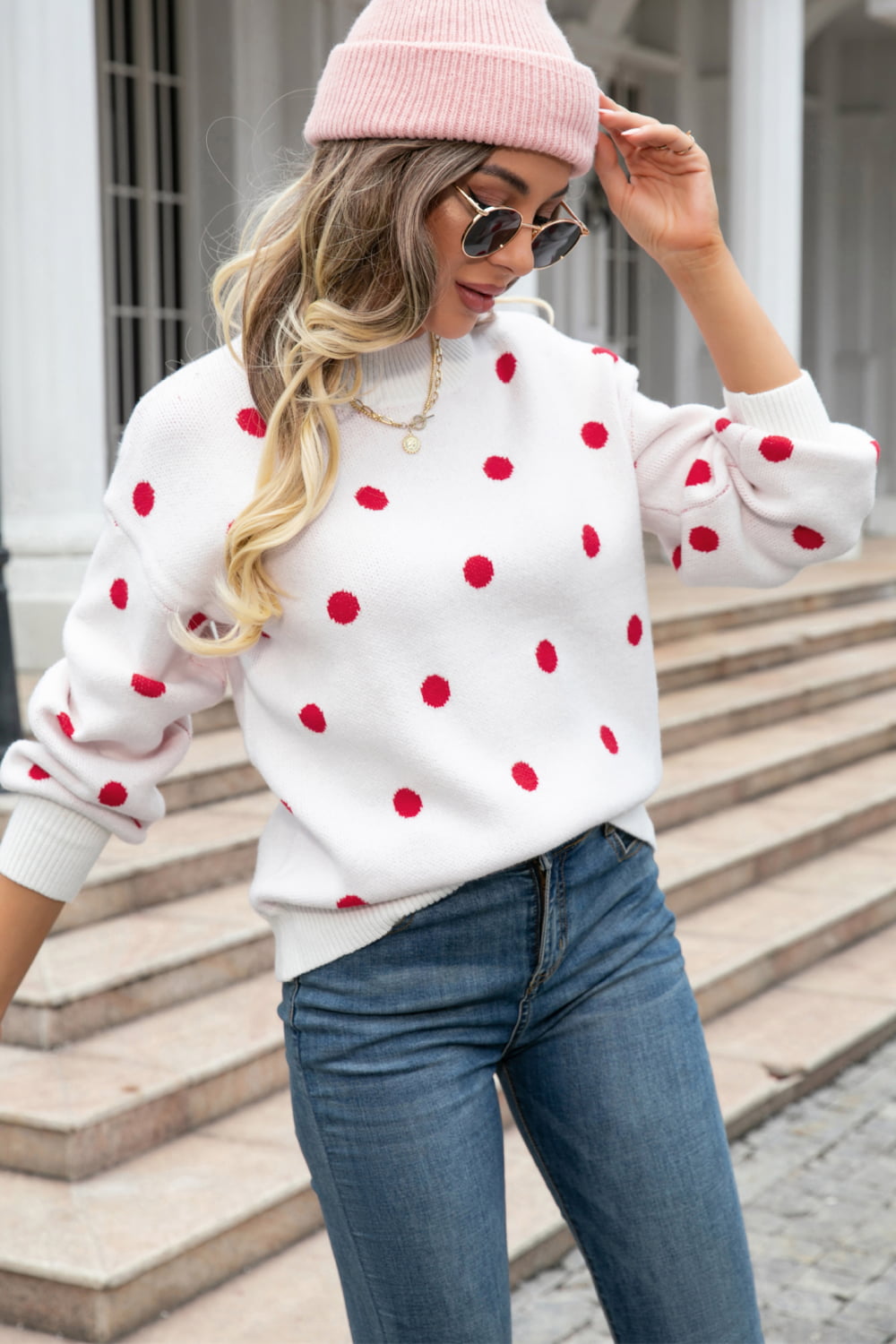 Polka Dot Run Around Sweater | Multiple Colors