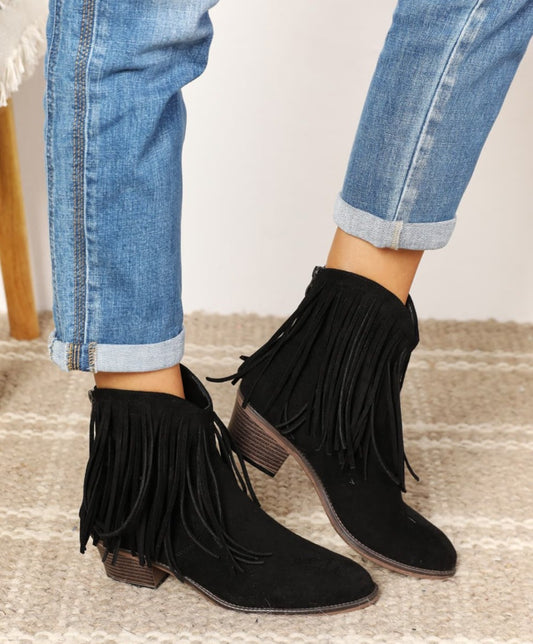Legend Fringe Cowboy Western Ankle Boots