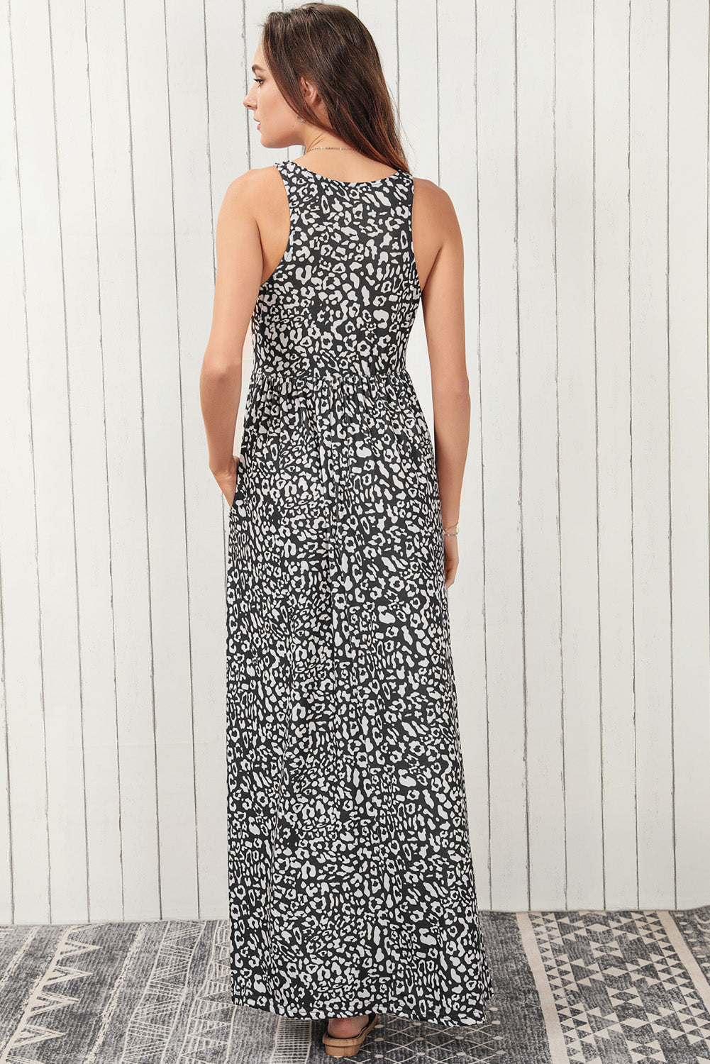 Leopard Sleeveless Maxi Dress