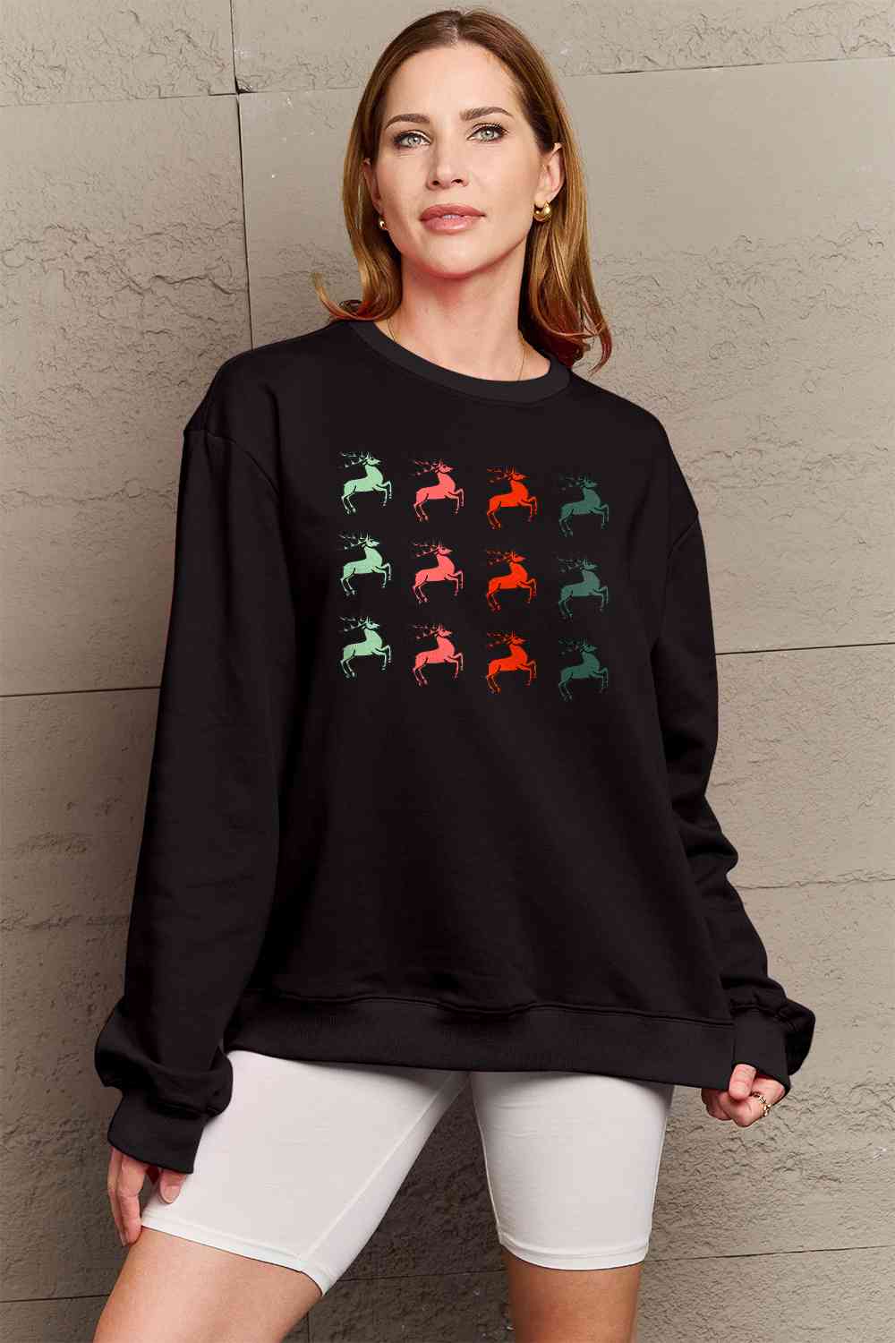 Stacked Reindeer Sweatshirt